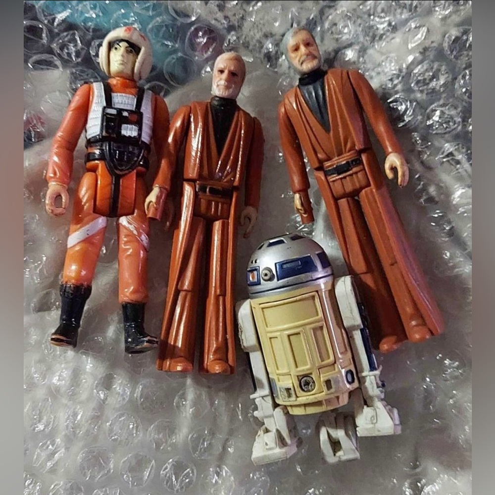 Vintage Star Wars Action Figure Trio with Droid